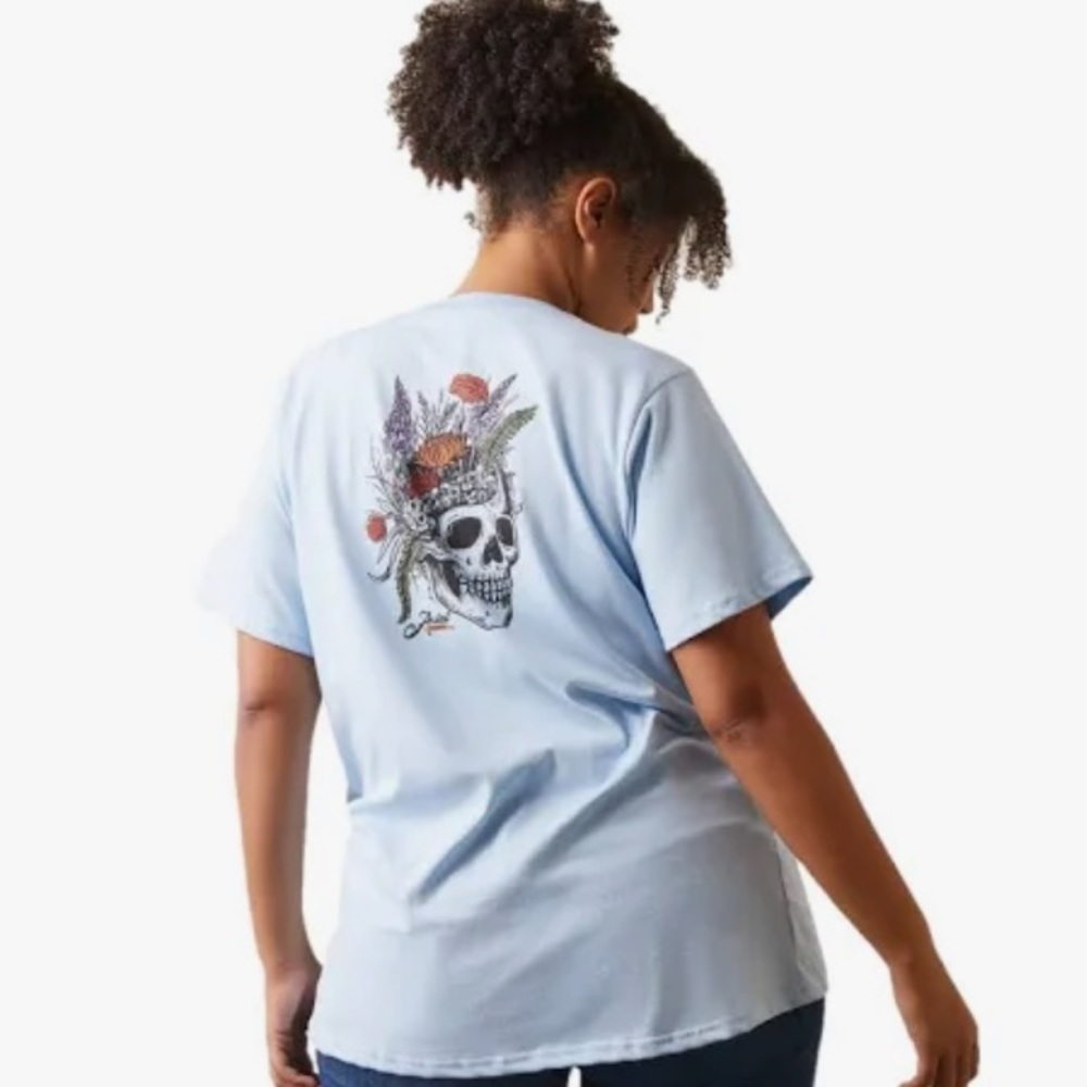 Ariat Women's Rebar CottonStrong Roughneck Graphic T-Shirt size medium blue​​